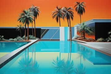 Fototapeta premium Swimming pool architecture outdoors plant.