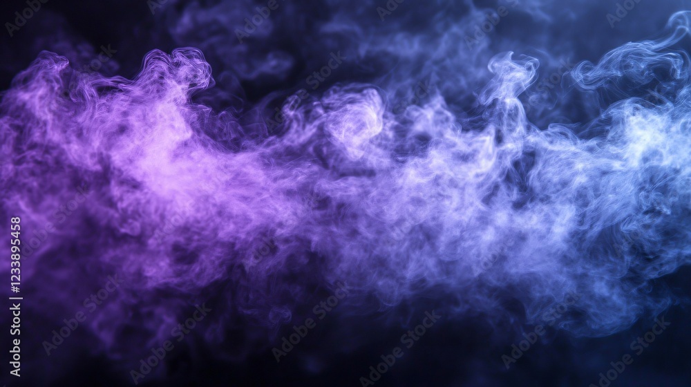 Poster mesmerizing abstract background with dense smoke in deep purples and black and faint light streaks