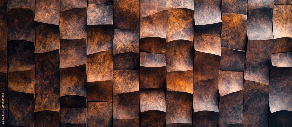 Poster textured abstract wall with warm brown tones showcasing dynamic geometric patterns and depth perfect