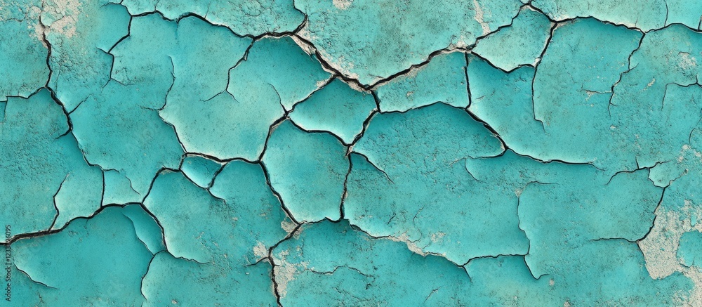 Poster cracked turquoise paint texture background with visible aging and wear patterns suitable for design 