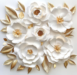 white flowers on the wall