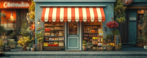 Charming Little Shop on a Sunny Day