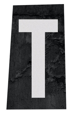 letter T klipping cut out paper collage