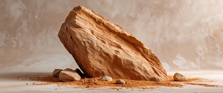 Sun kissed ochre mudrock stone with soft textured background
