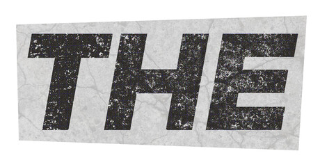 The Text klipping cut out paper collage