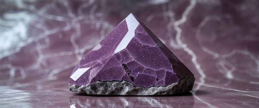 Velvet mauve eclogite stone with polished background