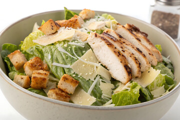 Classic Caesar Salad with Croutons and Parmesan	