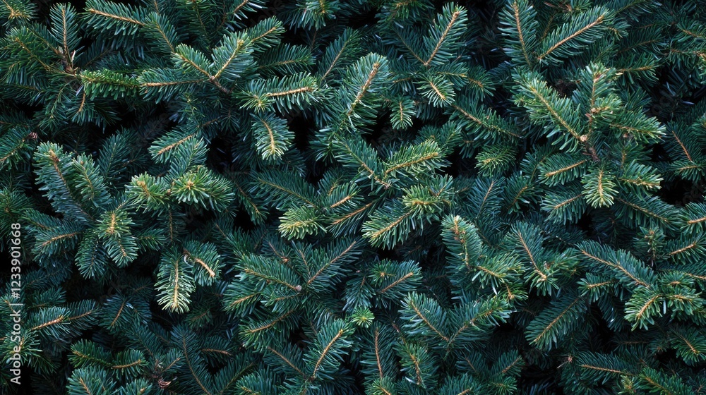 Poster green pine tree branches texture with copy space for text use