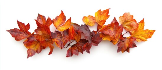 Fototapeta premium Autumn Maple Leaves Arrangement Isolated on White Background