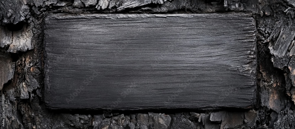 Poster black charcoal background with rectangular slate texture and copy space