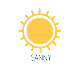 Sanny logo featuring a bright yellow sun with radiating rays on a simple background