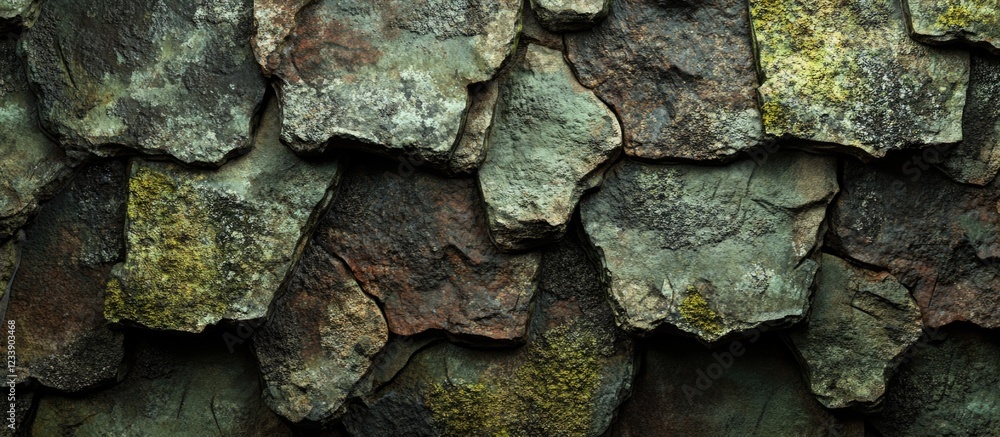 Poster close-up of weathered tree bark texture with natural colors and uneven surface pattern.