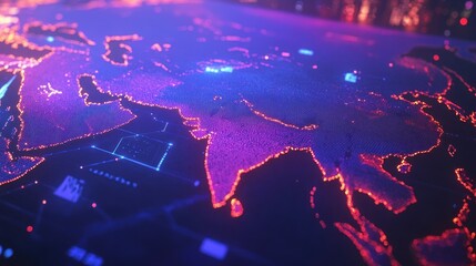 Fototapeta premium Global Network: A Digital World Map