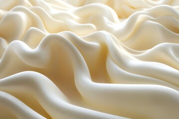 Cream Silk Drapes Flow Gently