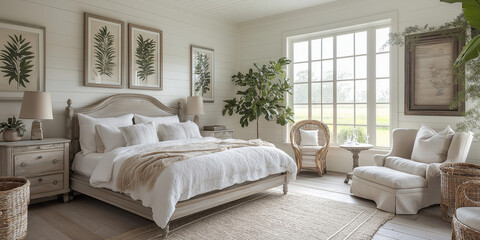 Tranquil bedroom design cozy home interior decor modern environment natural light serenity and comfort