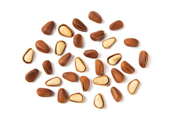 pine nuts isolated on white background