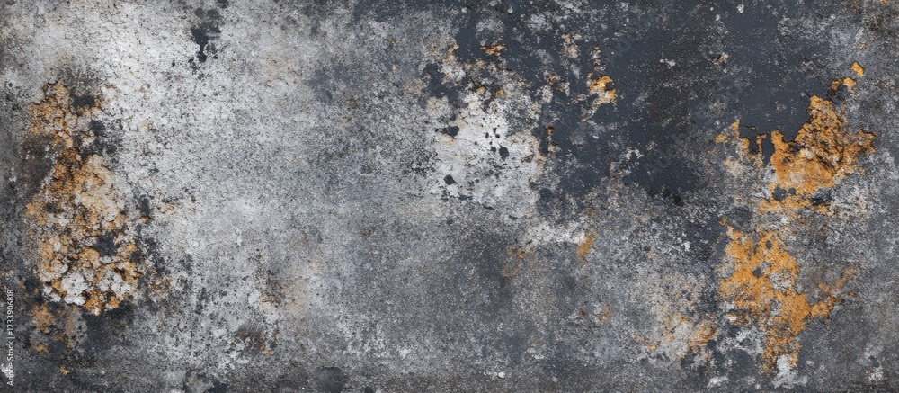 Aufkleber abstract textured background with dark and light gray tones featuring rust-like accents and peeling 