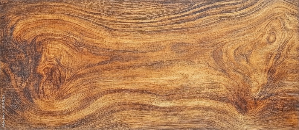 Poster natural wood texture with wavy grain patterns and warm tones, suitable for backgrounds or design wit