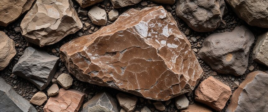 Clay rich brown argillite stone with compacted background