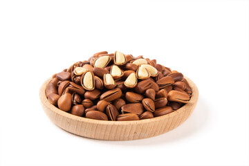 pine nuts isolated on white background