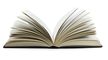 Obraz premium Open book with blank pages isolated on white background and copy space for text or design