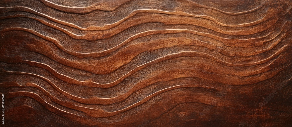 Aufkleber abstract textured background with copper and brown wavy patterns and raised lines