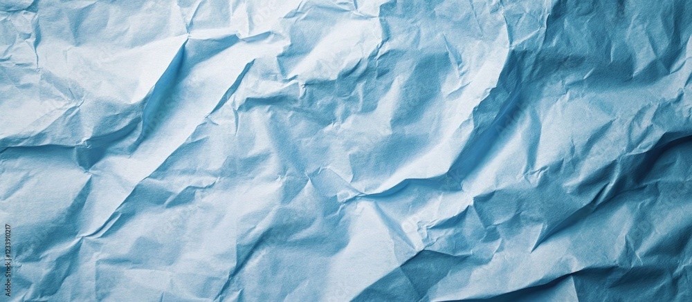Aufkleber blue crumpled paper texture with copy space for background and design elements