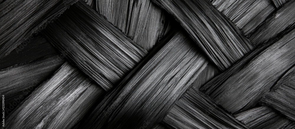 Aufkleber black woven texture background with smooth brush strokes for abstract design projects copy space