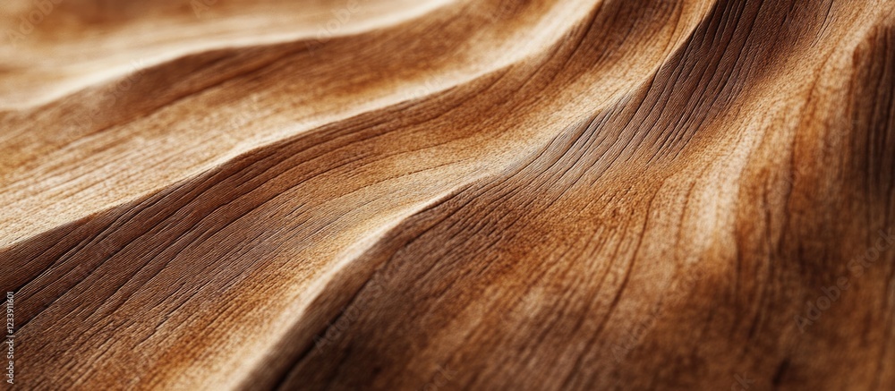 Poster close-up texture of aged wood grain with smooth waves and natural patterns copy space