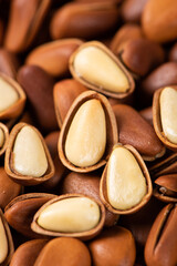 close up of roasted pine nuts background 