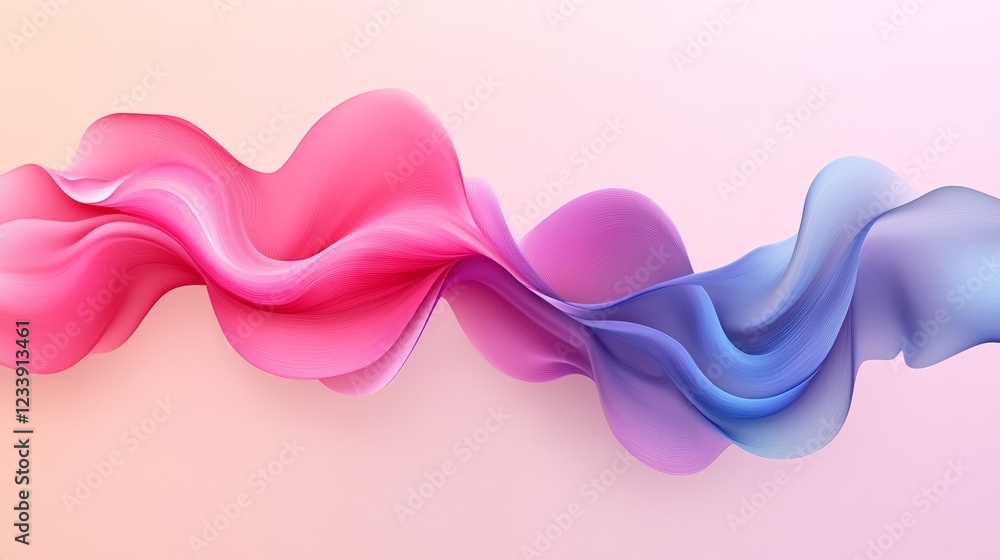 Aufkleber minimalist abstract swirls vibrant indigo and pink gradient with a soft focus and dynamic movement.