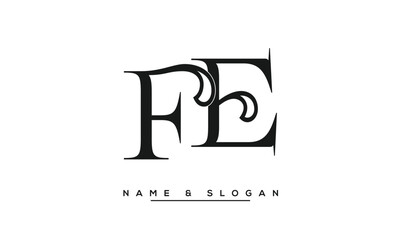 FE, EF Abstract Letters Logo Monogram