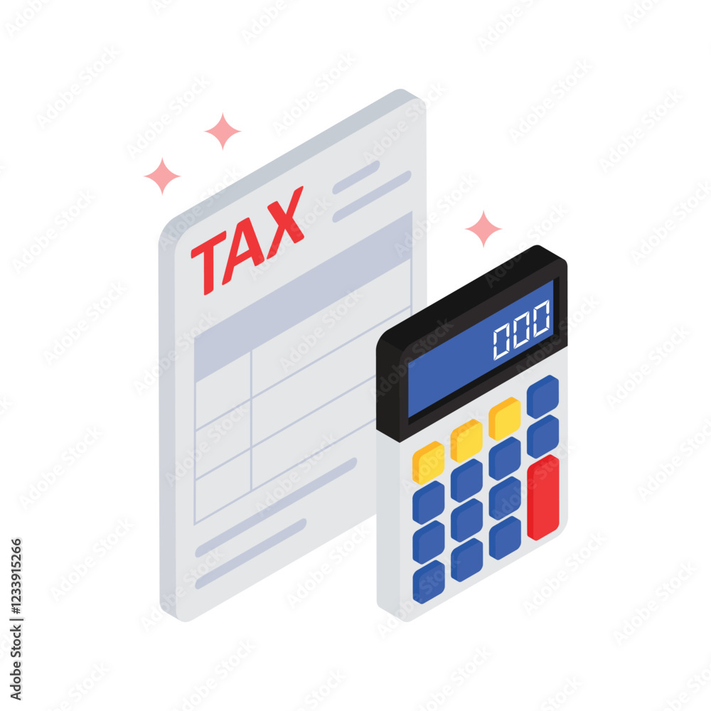 Poster tax calculation vector filled icon style. eps 10 file