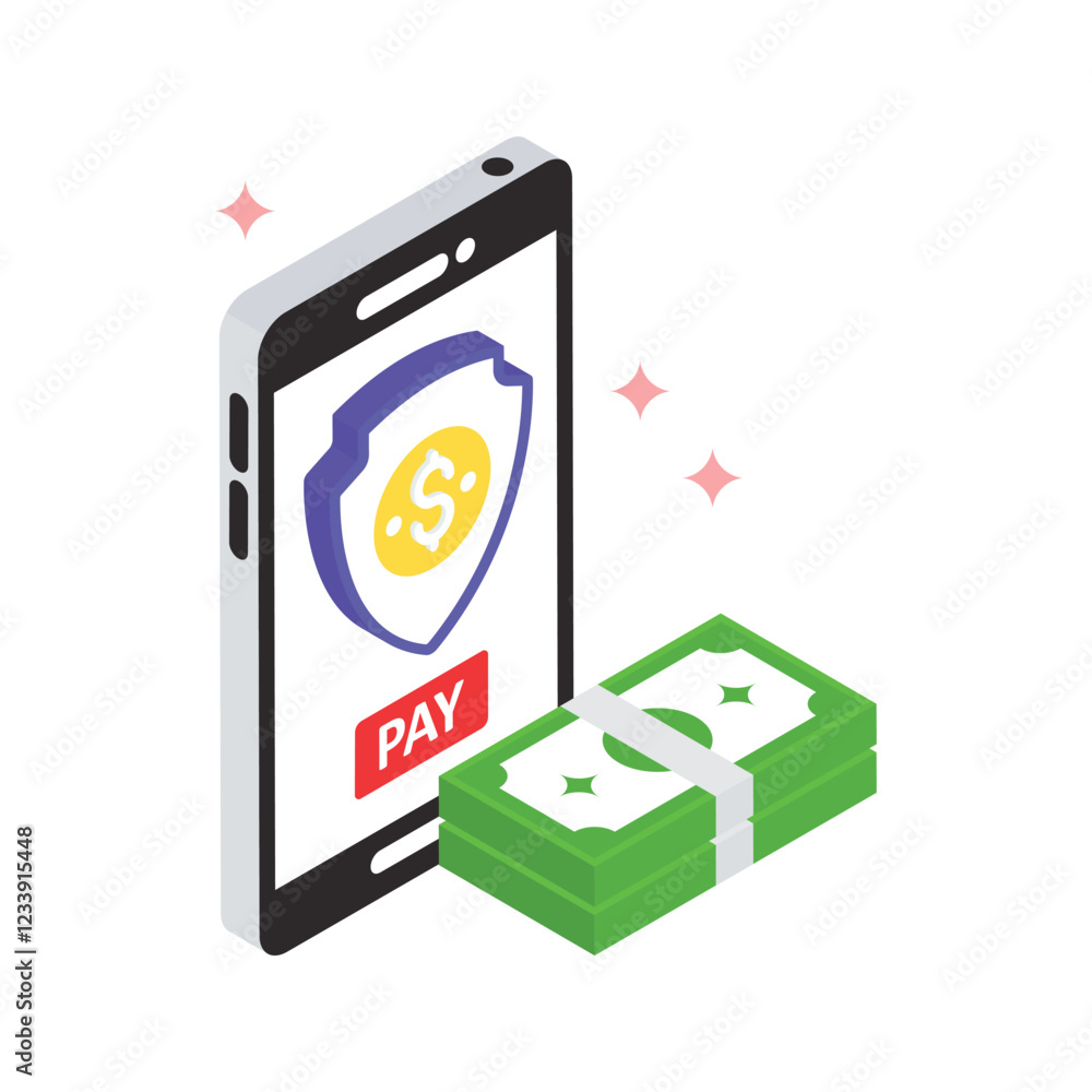 Poster secure payment vector filled icon style. eps 10 file