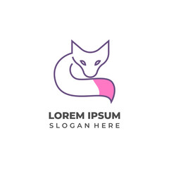 Modern Line Art Fox Logo Concept