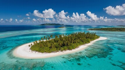 Obraz premium breathtaking aerial view of a tropical island