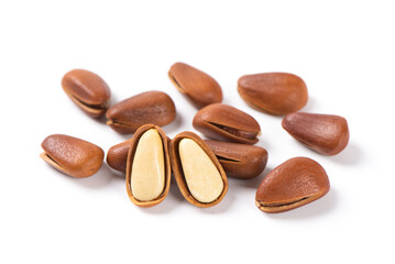 pine nuts isolated on white background