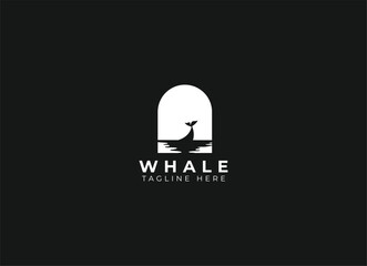Obraz premium whale logo icon design template. Ocean whale logo design vector