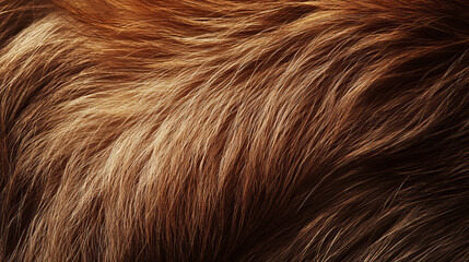 Fototapeta premium Close up of brown dog fur texture for background. Animal fur texture.