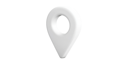 3d white map pointer isolated on white background 