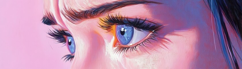 emotion sad eyes flat design side view sorrow illustration cartoon drawing colored pastel