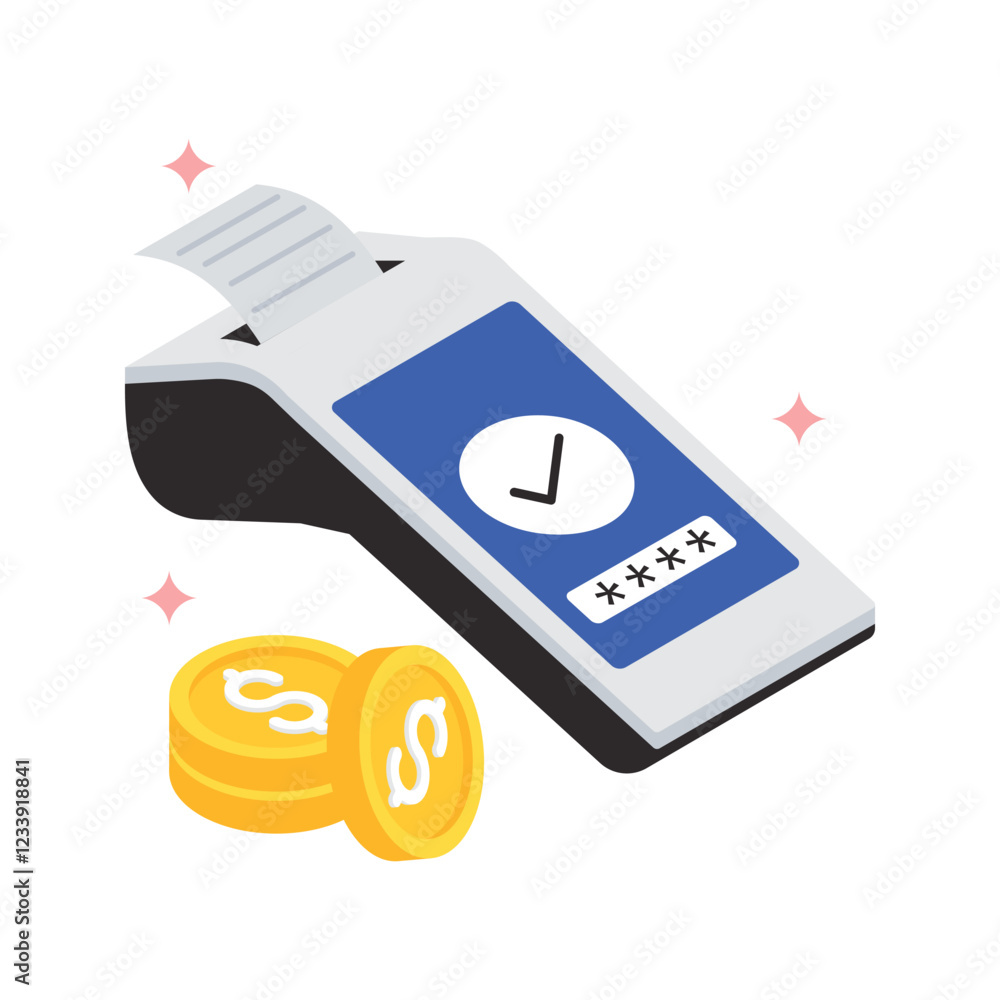 Poster bill machine vector filled icon style. eps 10 file