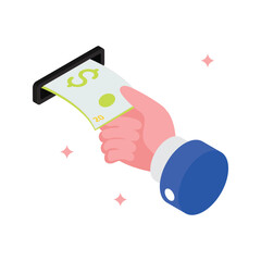 Withdraw Vector Filled Icon style. Eps 10 File 