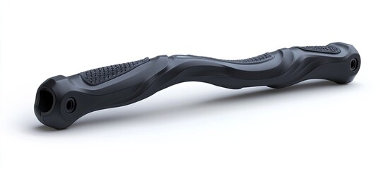 Obraz premium Black handle with ergonomic design on a white backdrop.