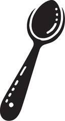 Black Slotted Spoon Silhouette Vector, High Quality Illustration on White Background