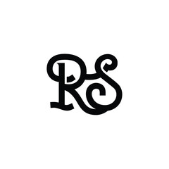 RS monogram logo design letter text name symbol monochrome logotype alphabet character simple logo