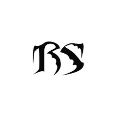RS monogram logo design letter text name symbol monochrome logotype alphabet character simple logo