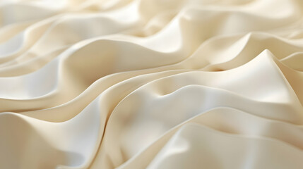Obraz premium A close-up view of soft, flowing cream-colored satin fabric.