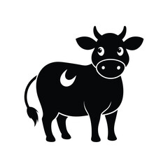 a cute cow vector silhouette