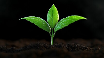 Emerging Life: A vibrant sprout emerges from the soil, a symbol of growth, resilience, and the cyclical nature of life. A testament to the power of nature.